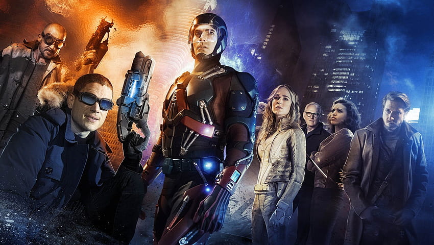 : 3000x1695 px, Arthur Darvill, Brandon Routh, Caity Lotz, Captain Cold, DC Comics, Dominic Purcell, Dr Martin Stein, Hawkgirl, Hawkman, heat wave, Legends of Tomorrow, Rip Hunter, The Atom, TV, Victor, dc atom HD wallpaper
