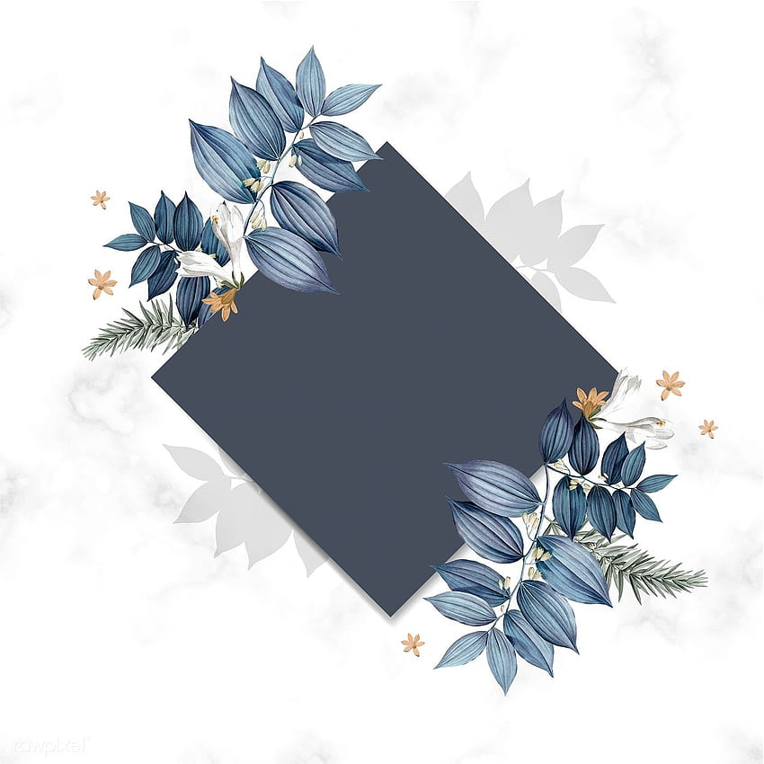 블루 꽃 빈 사각형 카드 디자인 520480의 프리미엄 벡터 HD 전화 배경 화면
