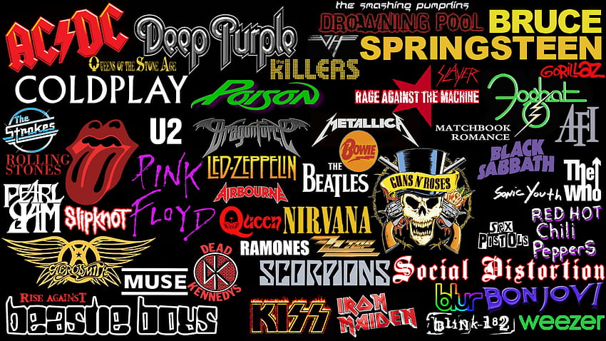 Zespoły, fajne logo zespołów rockowych Tapeta HD