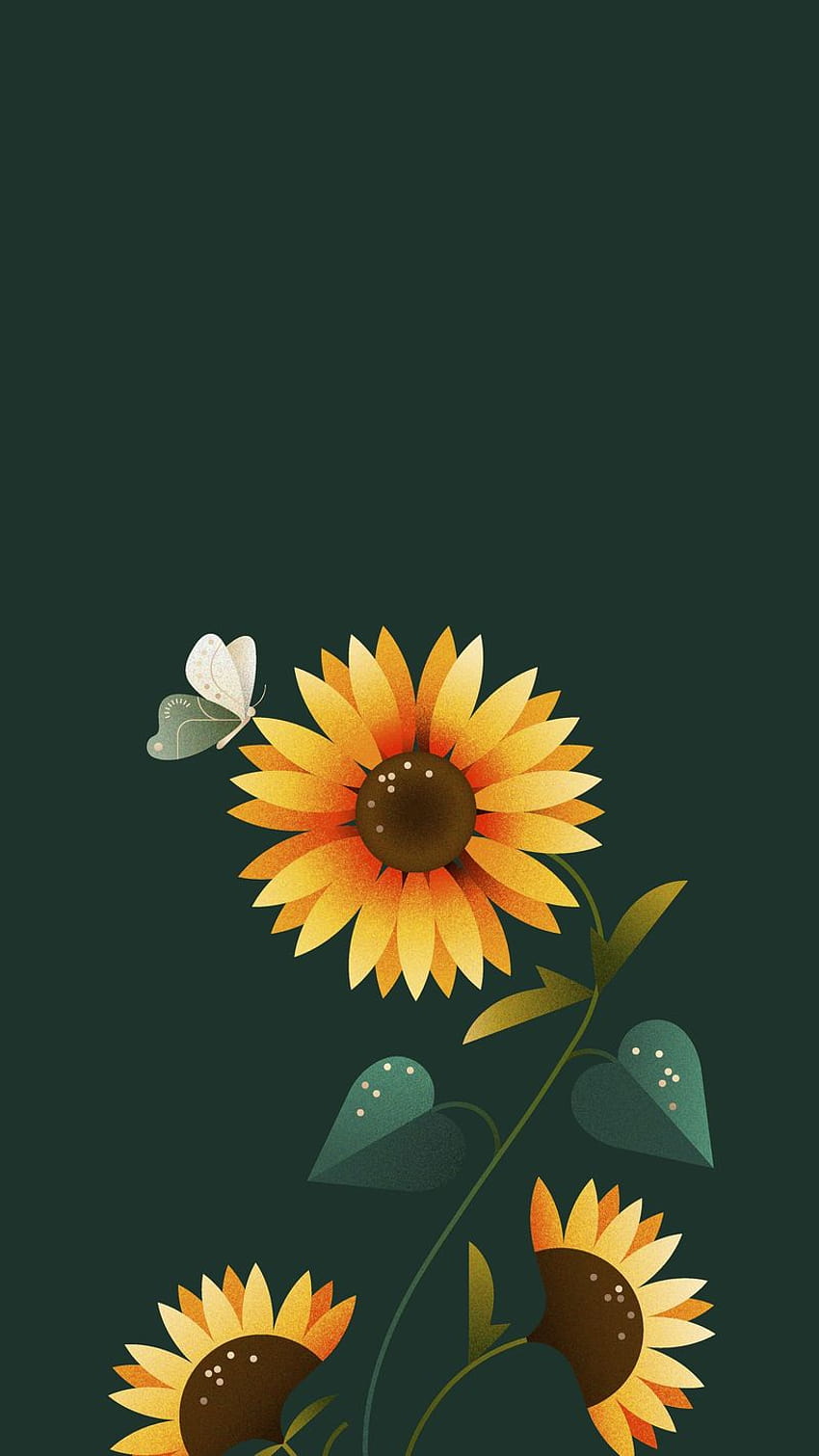 kartun bunga matahari wallpaper ponsel HD
