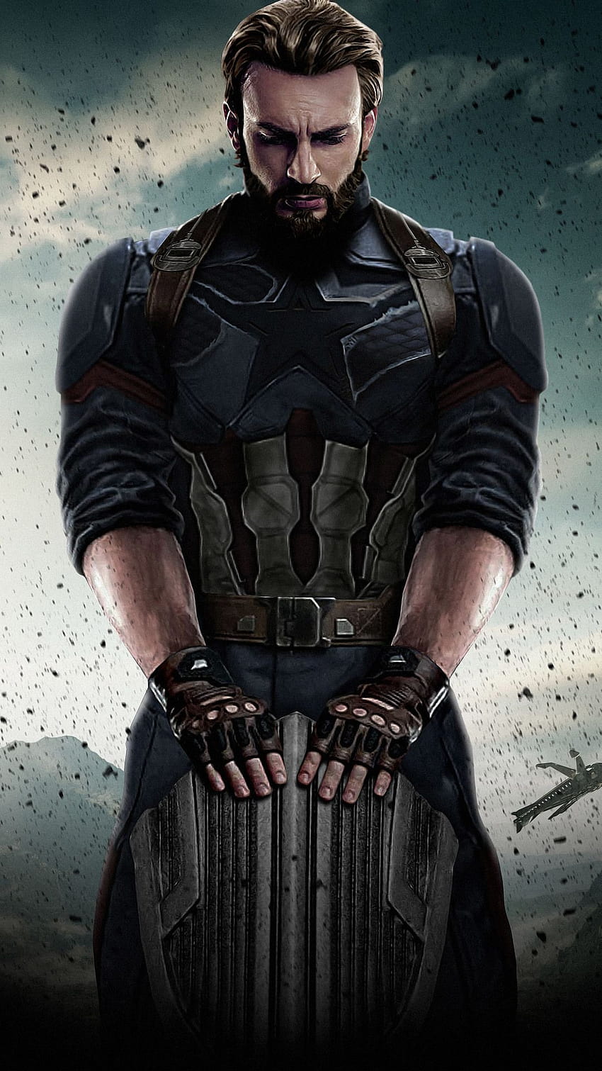 Captain America Infinity War กัปตันอเมริกามีเครา วอลล์เปเปอร์โทรศัพท์ HD