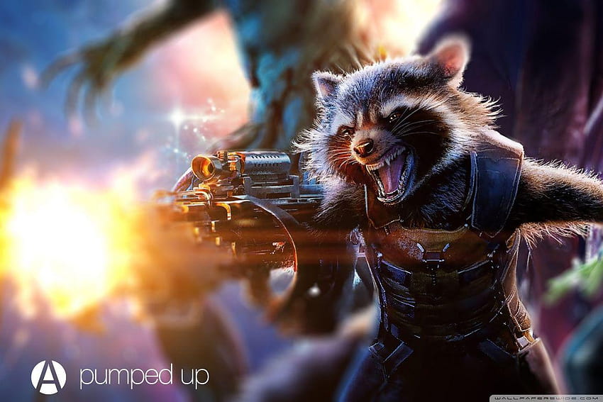 Rocket Raccoon bombeado por Awesome Design Studio fondo de pantalla