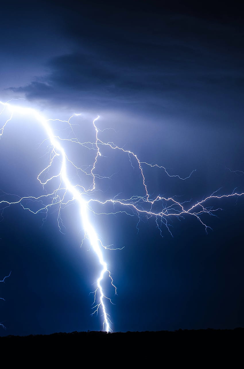 lightning strike during blue sky – Lightning, blue lightning bolt HD phone wallpaper