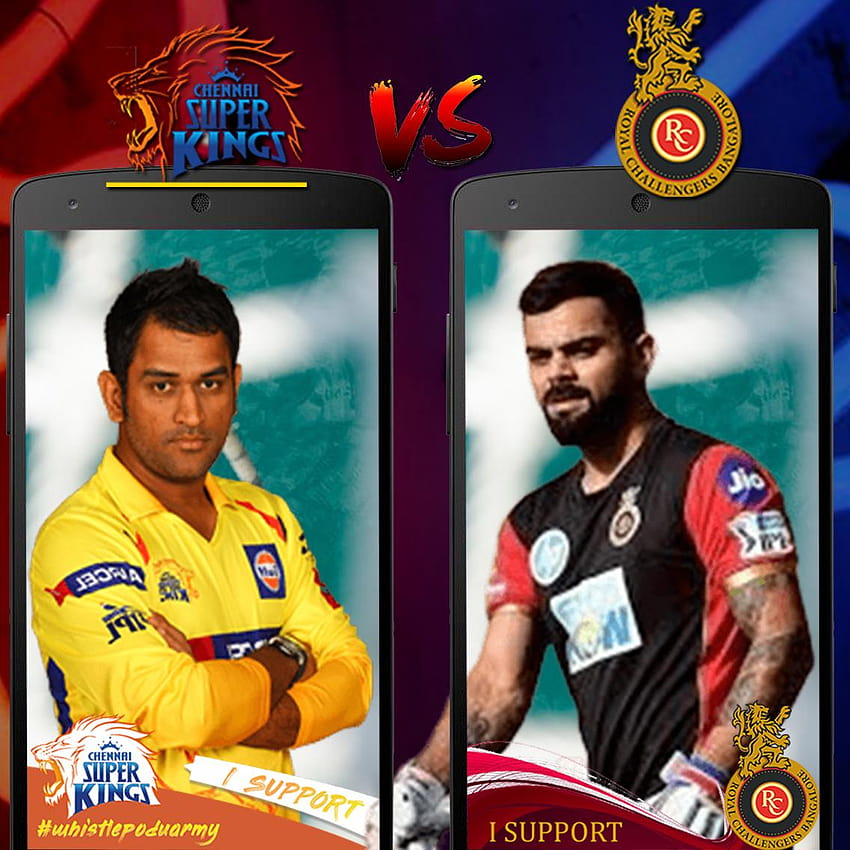 CSK VS RCB Selfie: Live IPL Stream Editor for Android HD phone wallpaper