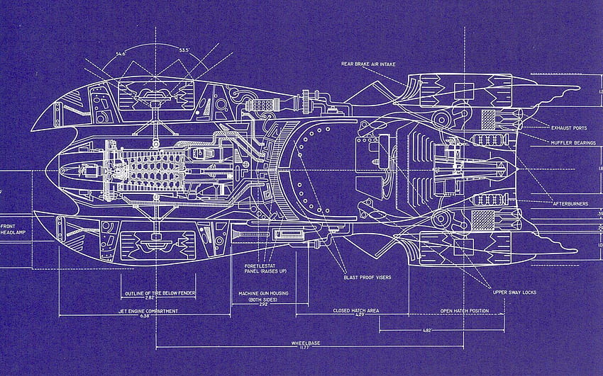 Engineering Blueprint, technische Zeichnung HD-Hintergrundbild