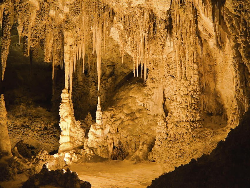 Невероятни пещери и пещери в САЩ: На открито и приключения, национален парк Carlsbad Caverns HD тапет