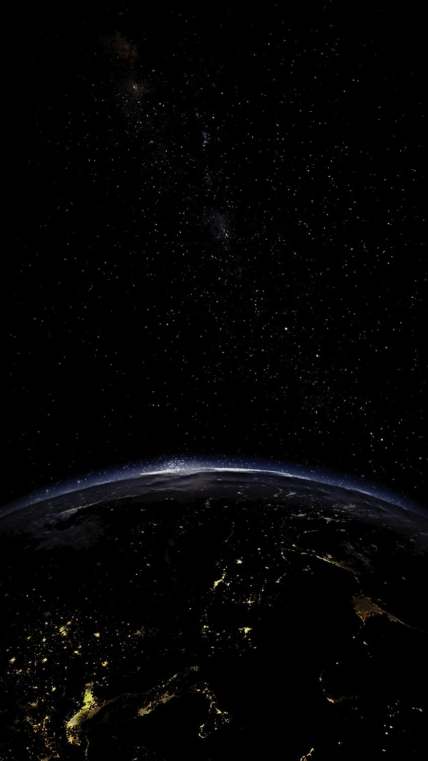Schwarze Erde, schwarzes Amoled-Display HD-Handy-Hintergrundbild