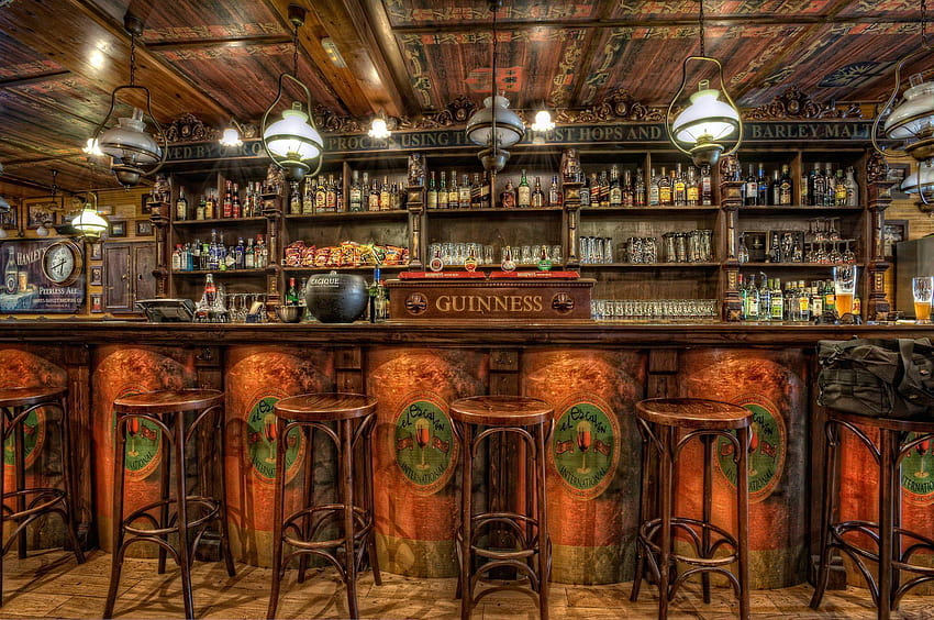 pub . tag: Bar, guinness, bar, bar, bar, sedie, alcol Sfondo HD