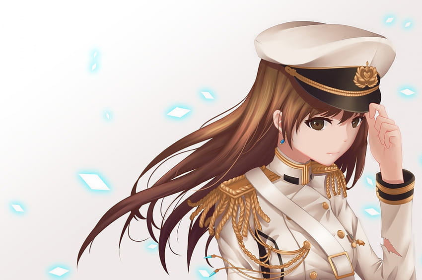 2560x1700 Anime Girl, Military Uniform, Long Hair for Chromebook Pixel, military anime girls HD wallpaper