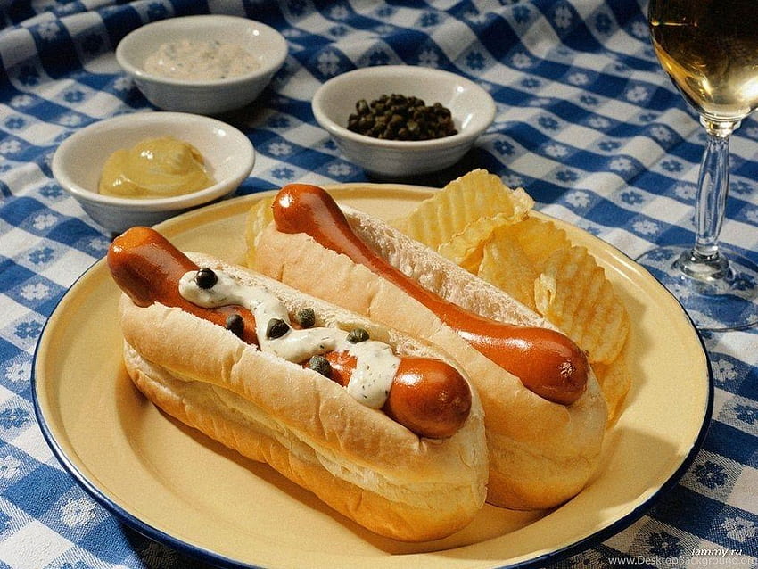 Hot-Dog-Food-Hintergründe, Hotdog HD-Hintergrundbild