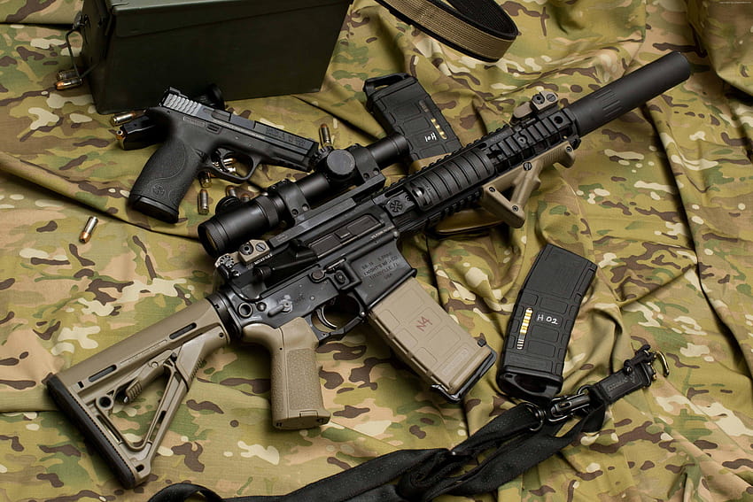 M4, Larue Taktis, senapan serbu, MWS, M4A1, adat Wallpaper HD