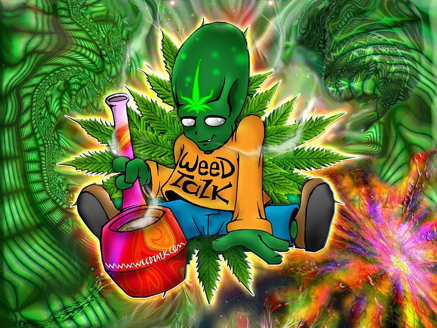 Zeichentrickfiguren hoch auf Weed, Weed-Cartoon HD-Hintergrundbild