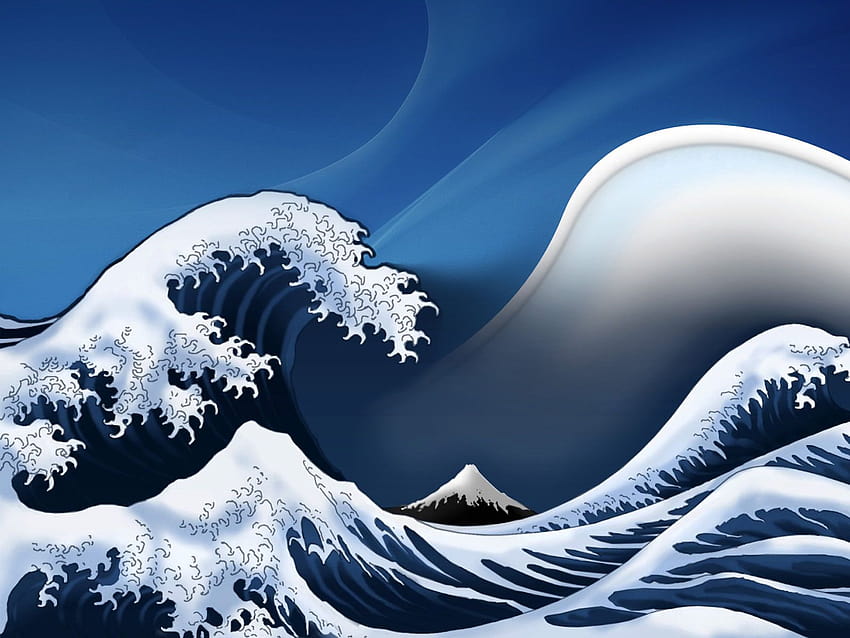 波 デジタルアート 神奈川沖の大波 大自然 [1600x1200] for your , Mobile & Tablet, Aesthetic Kanagawa 高画質の壁紙