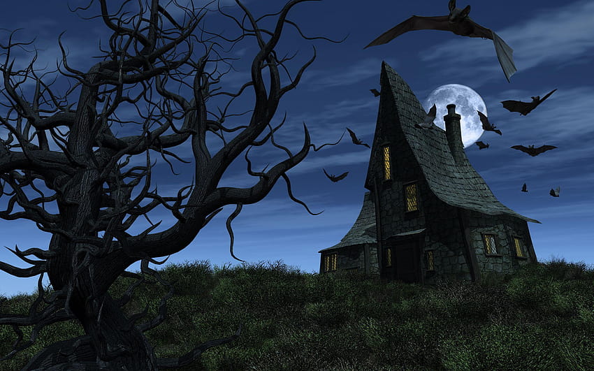 2560x1600 Scary, Bats, Full Moon, Scary, Halloween, Halloween HD ...