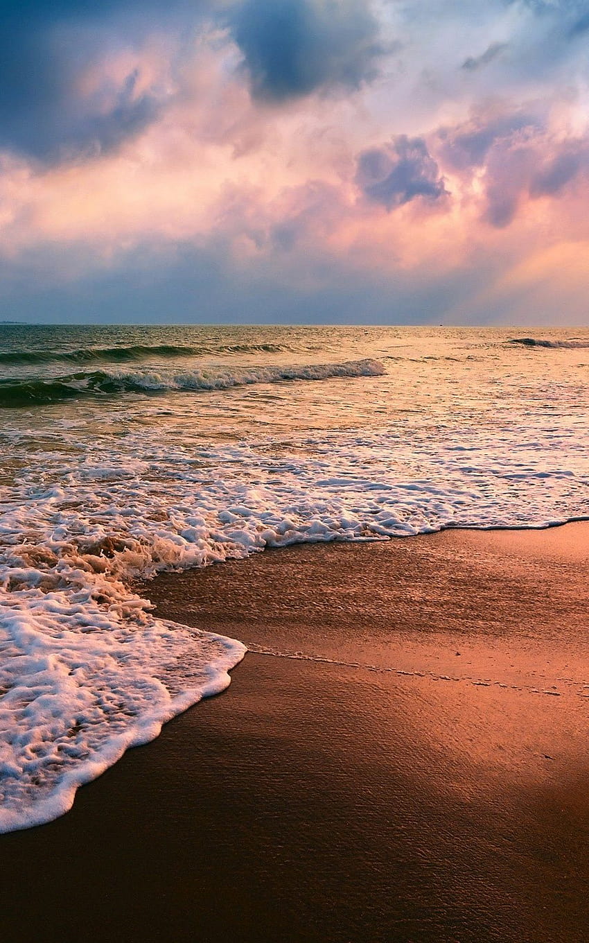 Sunset Brown Sand Waves Seaside Android, summer seaside HD phone wallpaper  | Pxfuel
