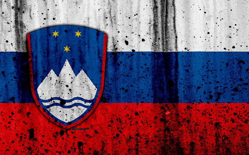 Slovenian flag, grunge, flag of Slovenia, slovenia flag HD wallpaper