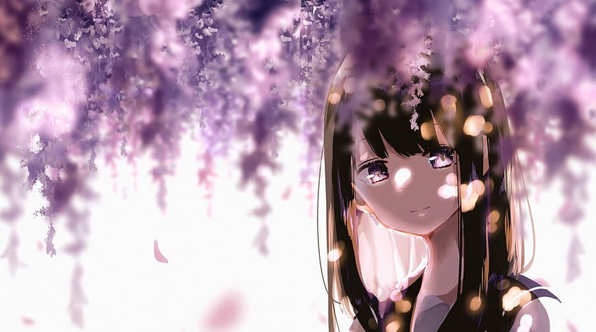 Anime spring girls nature flowers , anime girl spring HD wallpaper