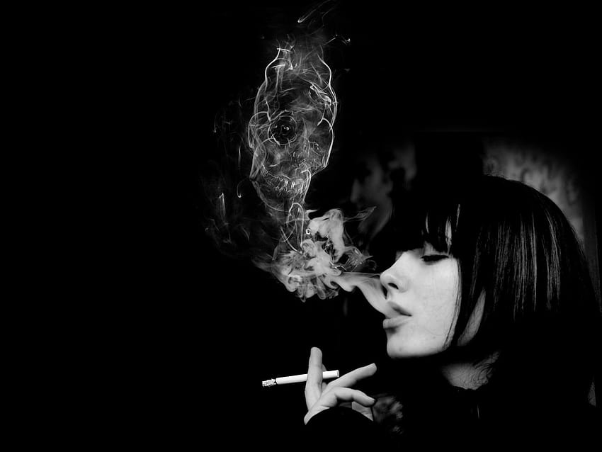 589404 2048x1536 czarny, papieros, koniec, dziewczyna, garnek, czaszka, palić, palenie, biały, kobieta, dym z trawy Tapeta HD