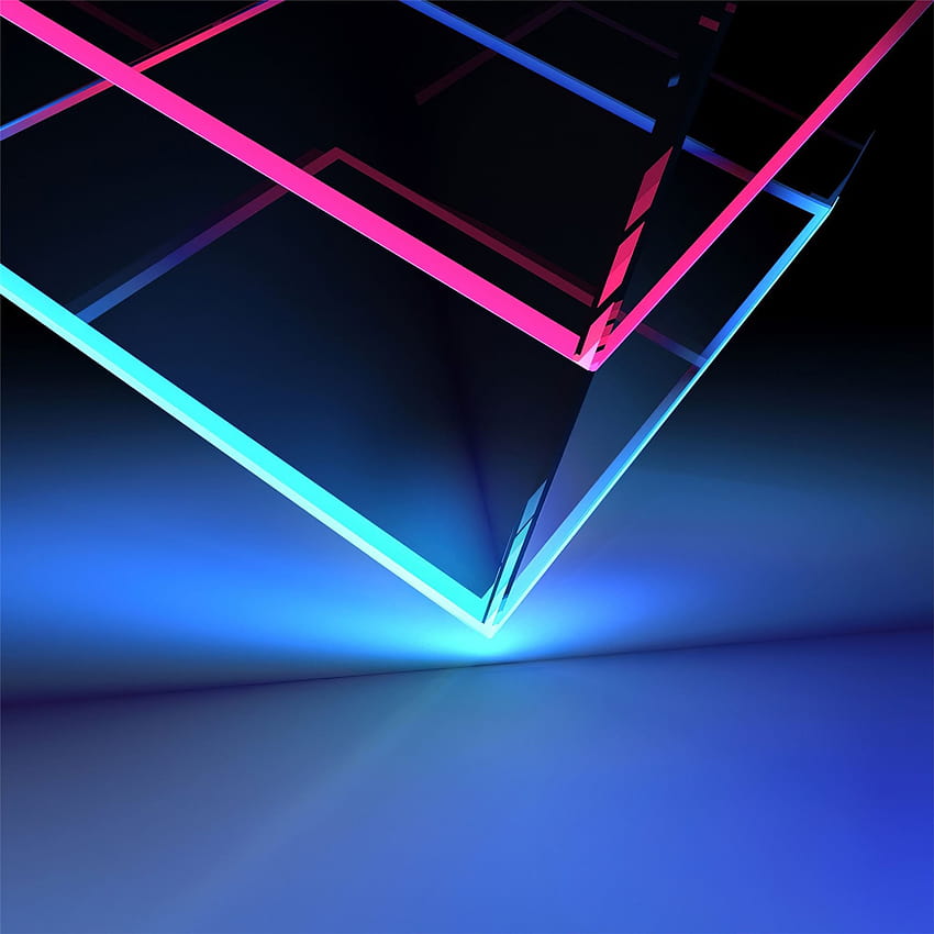 cubo de neón formas abstractas iPad Pro fondo de pantalla del teléfono