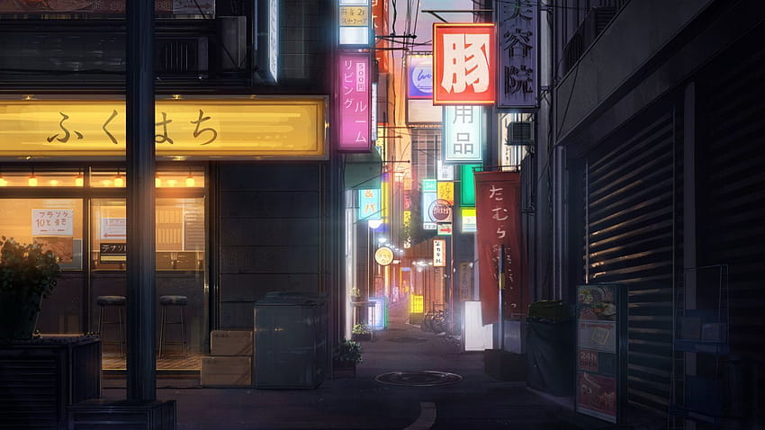 Alley Anime, dunkle Gasse HD-Hintergrundbild