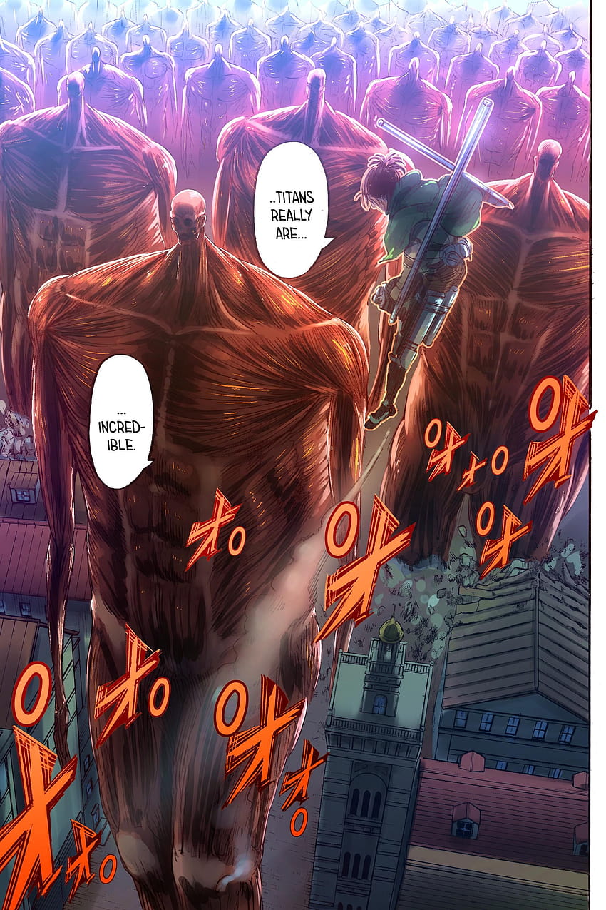 Shingeki No Kyojin Colored Capítulo 132, ataque ao titã, o estrondo Papel de parede de celular HD