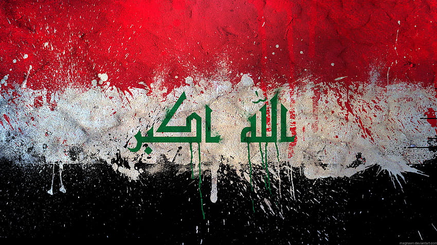 ラマダンの開始以来、ファルージャで殺害された218人の民間人、イラクの旗 高画質の壁紙