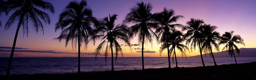Beautiful beach sunset, Windows 8 panoramic , 3840x1200 panoramic HD wallpaper