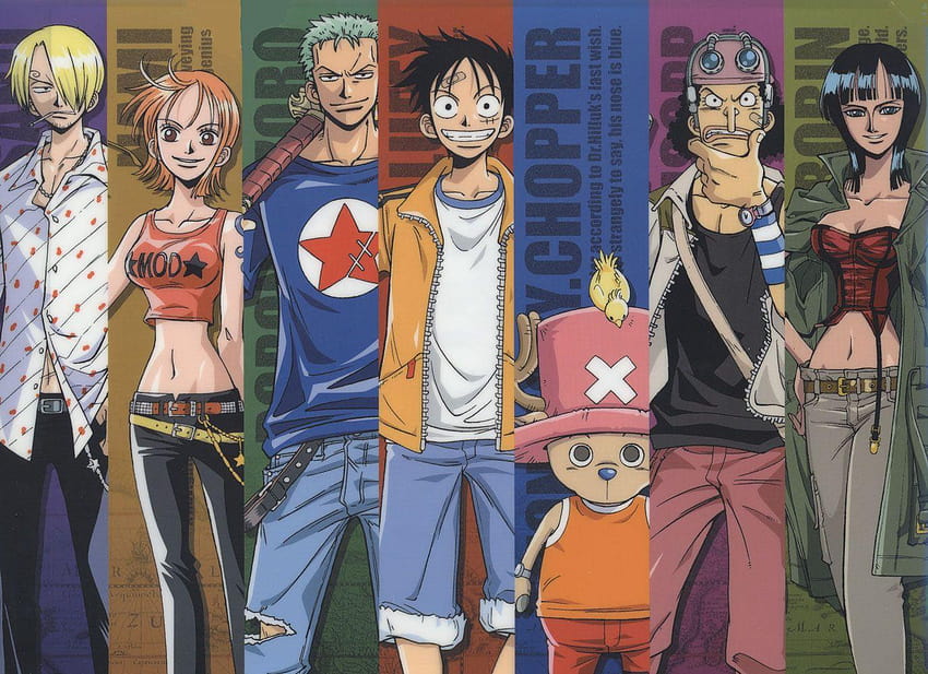 Macaco D. Luffy Nico Robin Roronoa Zoro Vinsmoke Sanji Nami, uma