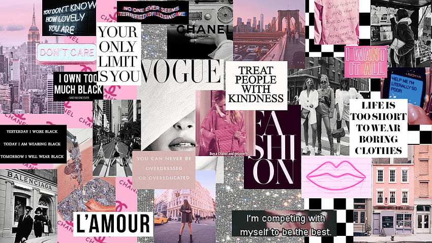 Estética de moda, collage de moda. fondo de pantalla