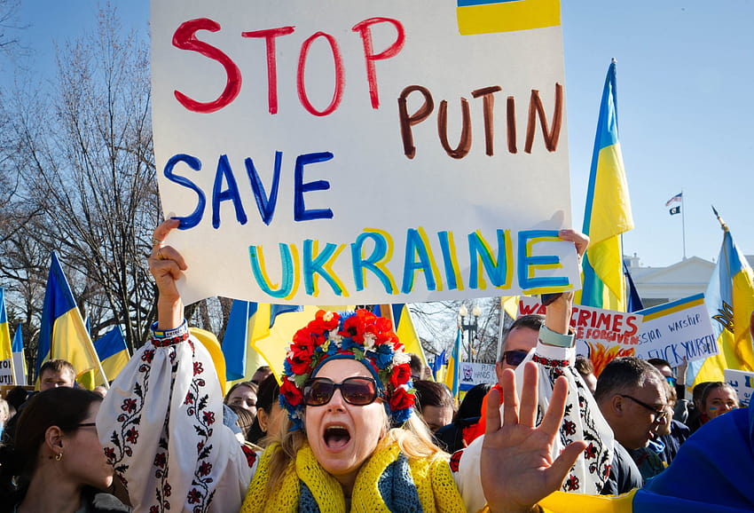 : Niedzielny wiec poparcia dla Ukrainy Przed Białym Domem stoję z Ukrainą Tapeta HD