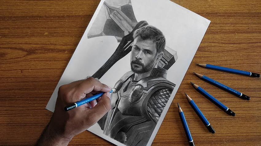 How to draw Thor face pencil drawing step by step  YouTube