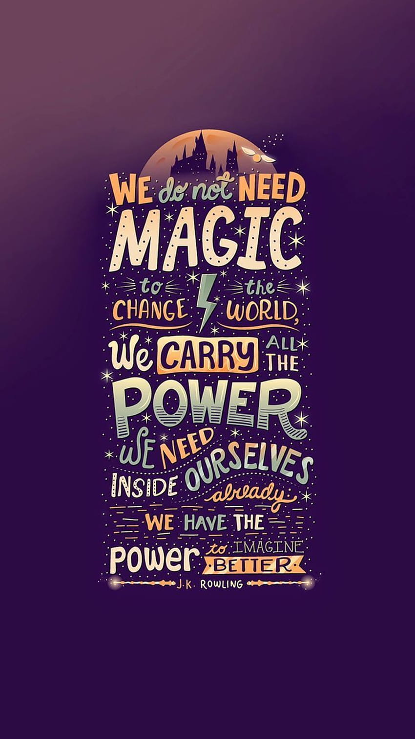 J.K. Rowling a todos, citações de professores de harry potter hogwarts Papel de parede de celular HD