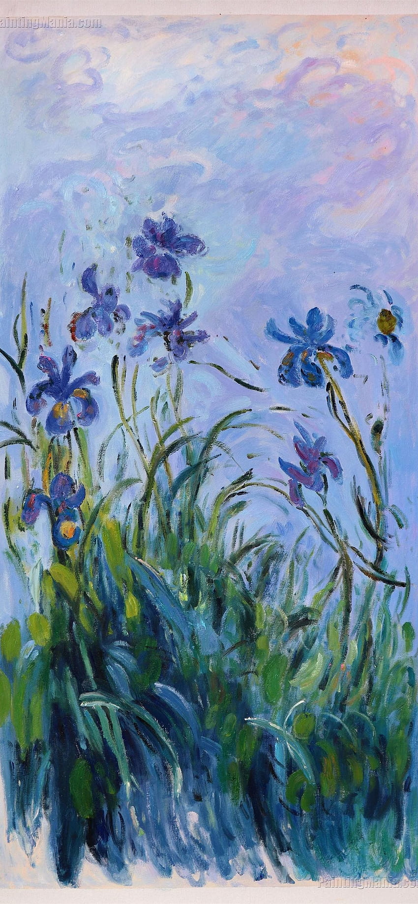 Pintura al óleo pintada a mano de Claude Monet Iris lila... iPhone, iphone lila fondo de pantalla del teléfono