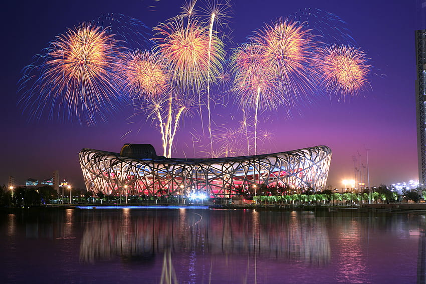 130217 National Stadium, Nest, chinese fireworks HD wallpaper