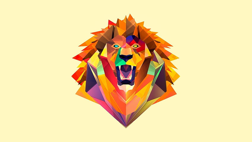 diamond owl triangle hipster, abstract lion HD wallpaper