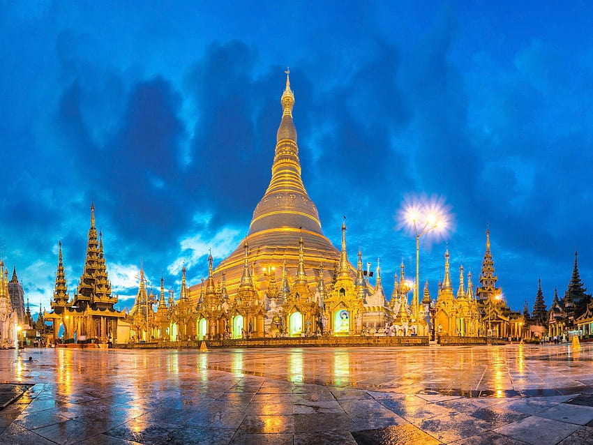 Осем незабравими преживявания по Иравади, пагодата Шведагон HD тапет