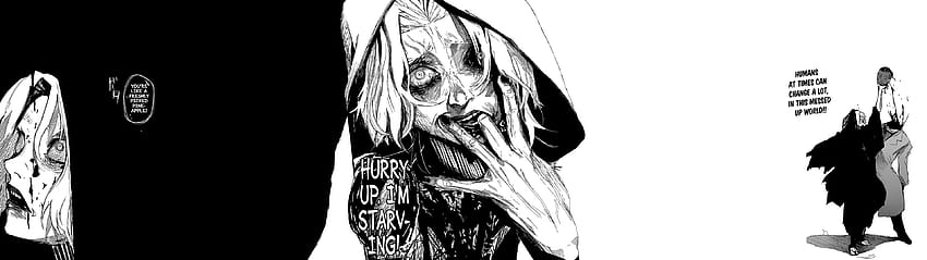 manga tokyo ghoul,hitam dan putih,ilustrasi,meng,seni,mulut,tokyo ghoul hitam dan putih Wallpaper HD