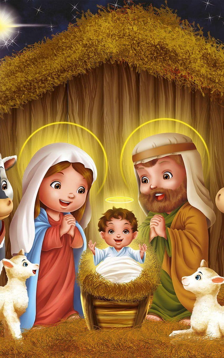 Weihnachten Jesus Born Artwork Jesus Geburt Hd Handy Hintergrundbild