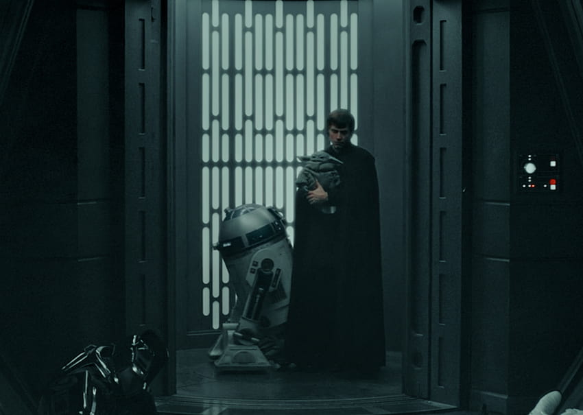 Luke Skywalker con Grogu y R2D2 en The Mandalorian!, luke y grogu fondo de pantalla