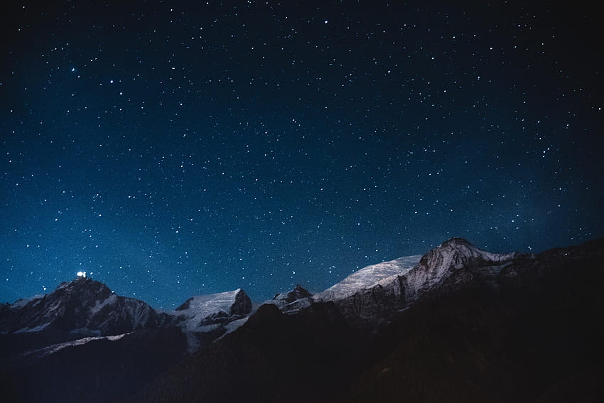 Starry Sky, Mountains, Night, all might phone HD wallpaper