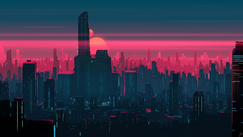 Futuristische Stadt HD-Hintergrundbild