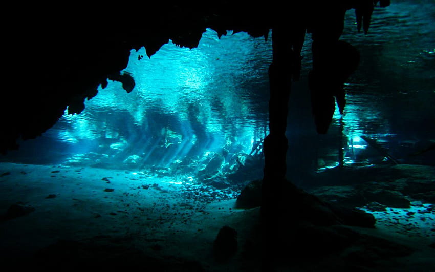 Cavernas Profundas Cenote Dos Ojos Yucatan Mexico HD wallpaper