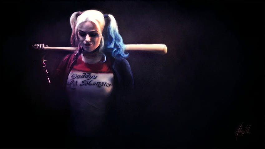 Harley Quinn Black ฮาร์เลย์ควินน์ย้อนยุค วอลล์เปเปอร์ HD