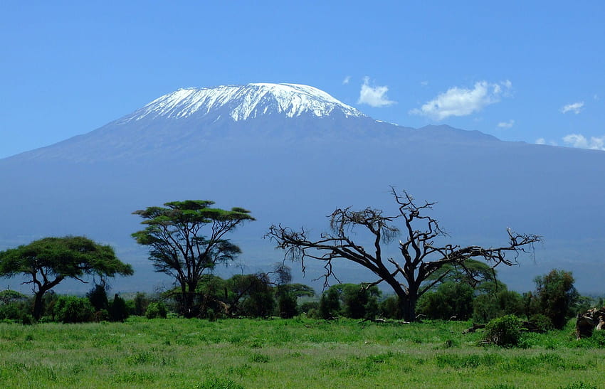 Връх Килиманджаро е спящ вулкан в Танзания Африка Пълен HD тапет