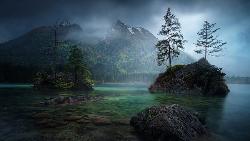 lago de montanha alemanha ramsau bei berchtesgaden …, lago hintersee alemanha papel de parede HD