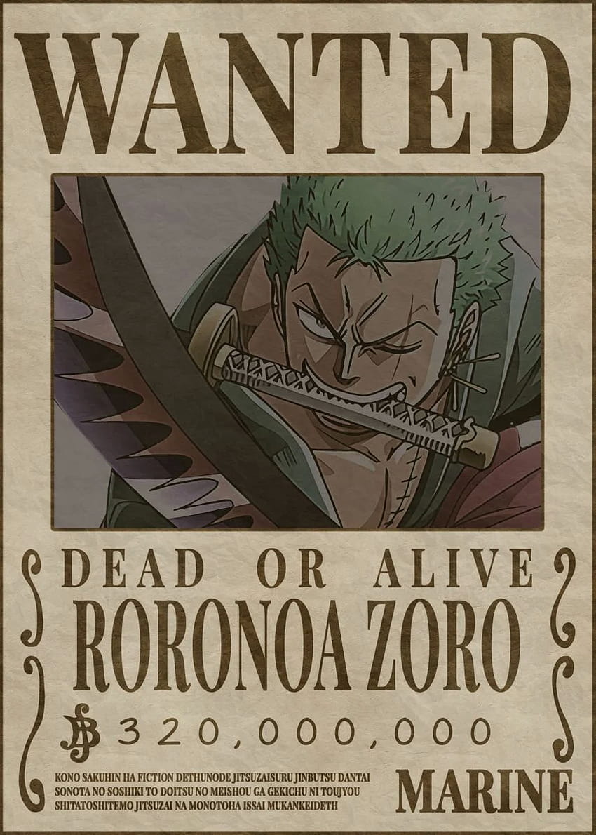Zoro Bounty Wanted Poster' Poster by Melvina Poole HD phone wallpaper