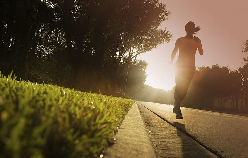 The sun, Girl, Sport, Morning, Running, Movement, man and women running HD wallpaper