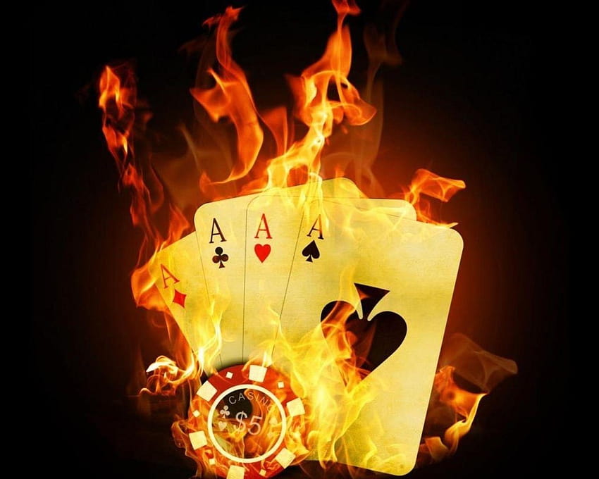 Cards fire poker chip flame token black backgrounds, fire 1280x1024 HD wallpaper