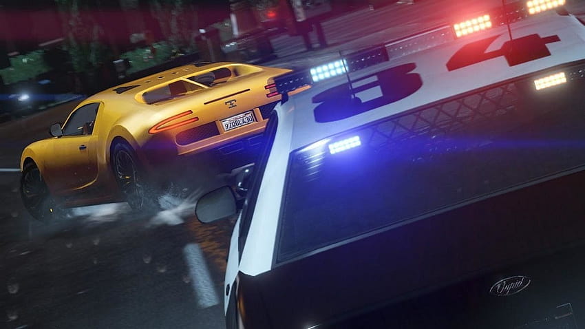 Laptop Grand Theft Auto V, police chase HD wallpaper