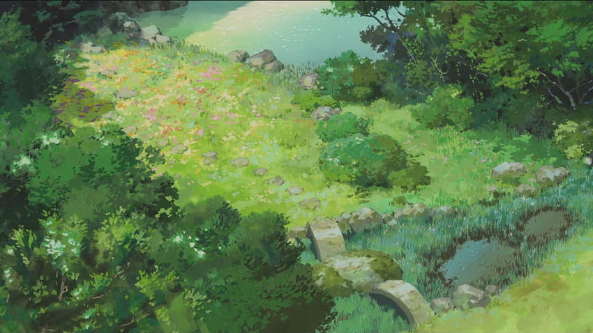Grüne Anime-Ästhetik, grüner ästhetischer Laptop-Anime HD-Hintergrundbild